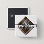 Clan Stewart Fancy Crest Badge Vierkante Button 5,1 Cm (Voorkant /achterkant)