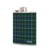 Clan Stewart Groene Jacht Tartan Monogram Heupfles (Links)