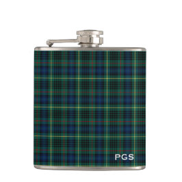 Clan Stewart Groene Jacht Tartan Monogram Heupfles