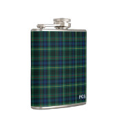Clan Stewart Groene Jacht Tartan Monogram Heupfles (Rechts)