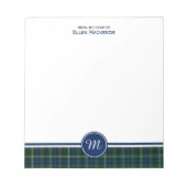 Clan Stewart Hunting Tartan Monogram Notitieblok (Voorkant)