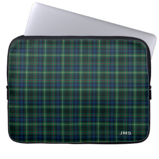 Clan Stewart Jacht Tartan Groen Plaid Monogram Laptop Sleeve