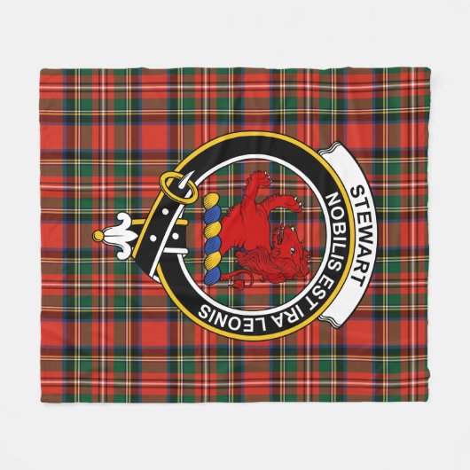 Clan Stewart Royal Modern (Stuart) van Bute Tartan Fleece Deken (Voorkant (Horizontaal))