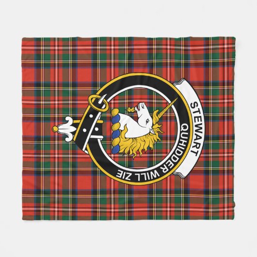 Clan Stewart Royal Modern (van Appin) Fleece Deken (Voorkant (Horizontaal))