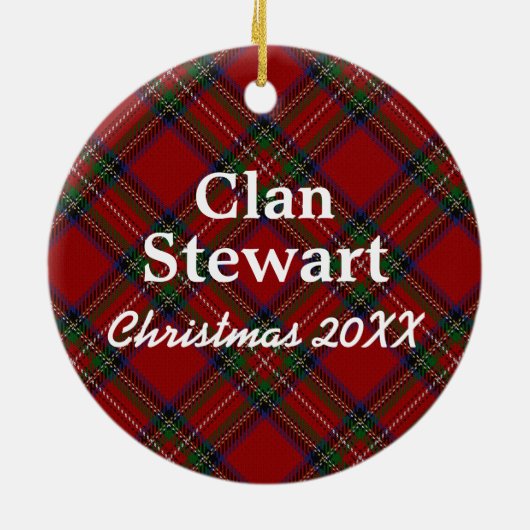 Clan Stewart Scottish Tartan Keramisch Ornament (Achterkant)