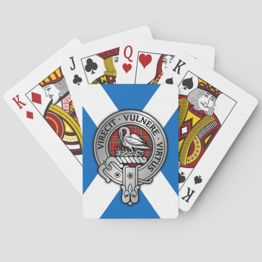 Clan Stewart | Stuart Crest en Tartan op Saltire Pokerkaarten (Achterkant)