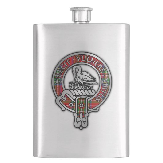 Clan Stewart | Stuart Crest & Tartan Flask Flacon (Voorkant)
