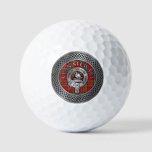 Clan Stewart | Stuart Crest & Tartan Knot Golfballen (Voorkant)