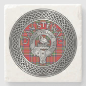 Clan Stewart | Stuart Crest & Tartan Knot Stenen Onderzetter (Voorkant)