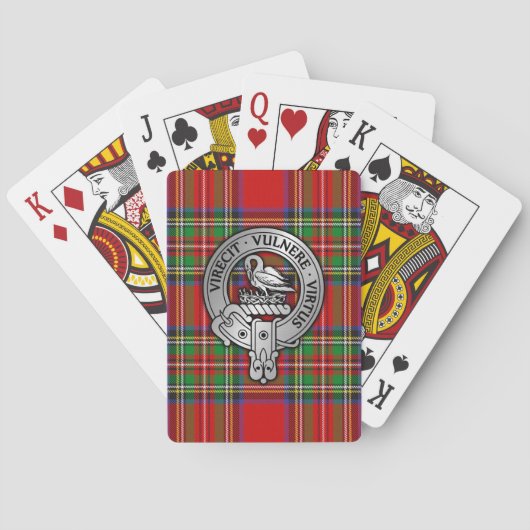 Clan Stewart | Stuart Crest & Tartan Pokerkaarten (Achterkant)