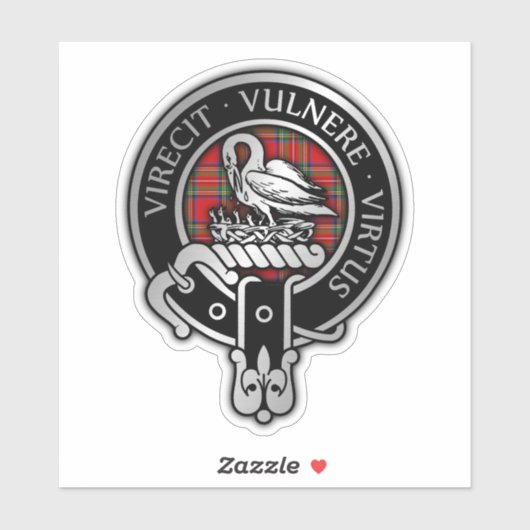 Clan Stewart | Stuart Crest & Tartan Sticker (Vel)