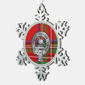 Clan Stewart | Stuart Crest & Tartan Tin Sneeuwvlok Ornament (Rechts)