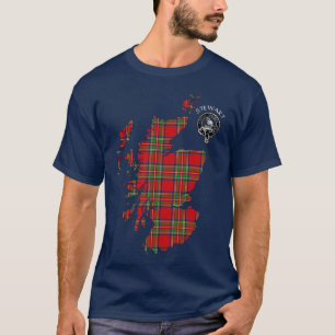Clan Stewart Stuart Map en Crest T-Shirt