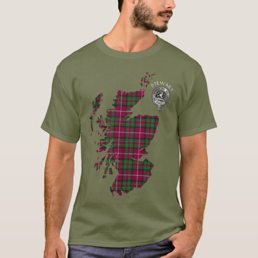 Clan Stewart | Stuart van Bute Map & Crest T-shirt (Voorkant)