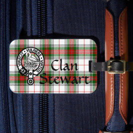 Clan Stewart Tartan Crest Bagagelabel