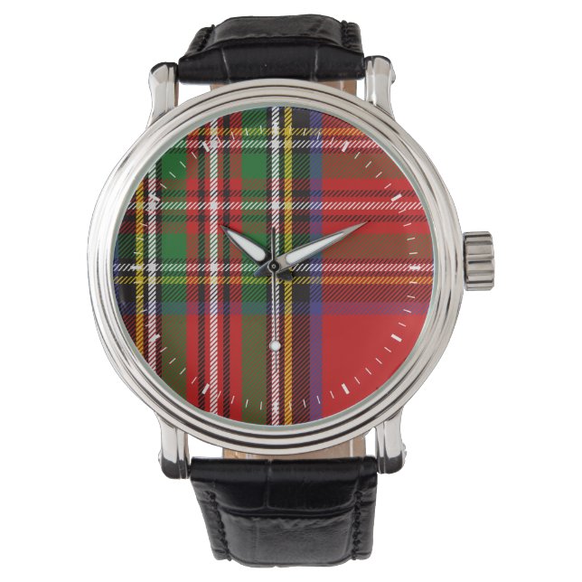 Clan Stewart Tartan Horloge (Voorkant)