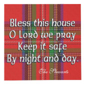 Clan Stewart Tartan House Blessing Kubus (Voorkant)