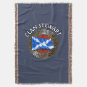 Clan Stewart Tartan Knot & Flag Deken (Voorkant Verticaal)
