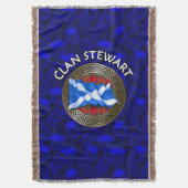 Clan Stewart Tartan Knot & Flag Deken (Voorkant Verticaal)