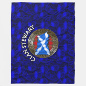 Clan Stewart Tartan Knot & Flag Fleece Deken (Voorkant)