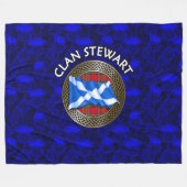 Clan Stewart Tartan Knot & Flag Fleece Deken (Voorkant (Horizontaal))