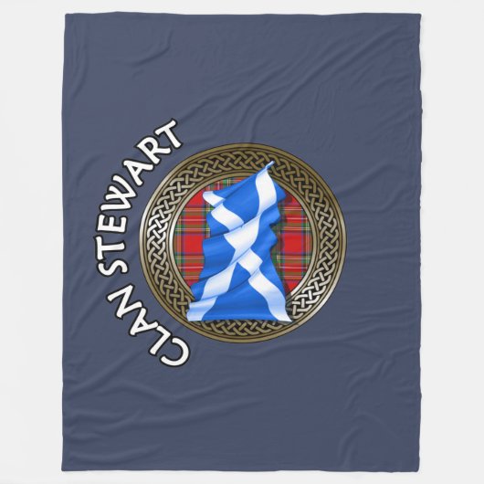 Clan Stewart Tartan Knot & Flag Fleece Deken (Voorkant)