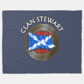 Clan Stewart Tartan Knot & Flag Fleece Deken (Voorkant (Horizontaal))