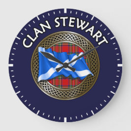 Clan Stewart Tartan Knot & Flag Grote Klok