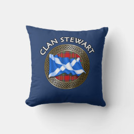 Clan Stewart Tartan Knot & Flag Kussen
