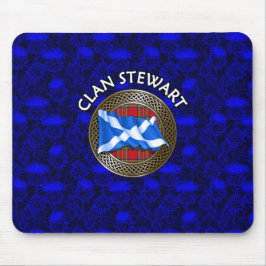 Clan Stewart Tartan Knot & Flag Muismat