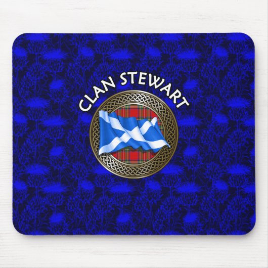 Clan Stewart Tartan Knot & Flag Muismat (Voorkant)