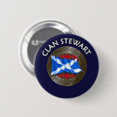 Clan Stewart Tartan Knot & Flag Ronde Button 5,7 Cm (Voorkant /achterkant)