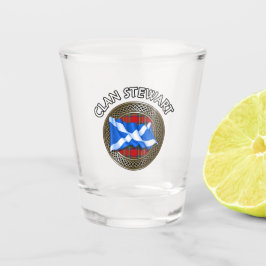 Clan Stewart Tartan Knot & Flag Shot Glas