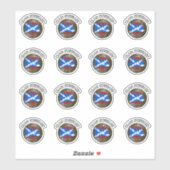 Clan Stewart Tartan Knot & Flag Sticker (Vel)
