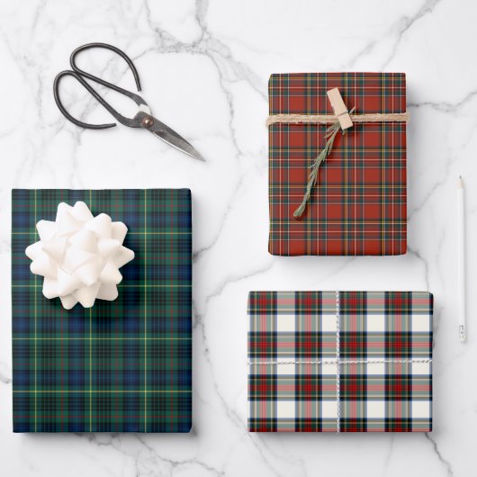 Clan Stewart Tartan Red, Green en White Pset Inpakpapier Vel (Voorkant)