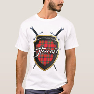 Clan Stewart Tartan Schots Schild T-shirt