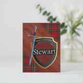 Clan Stewart Tartan Sword & Shield Briefkaart (Staand voorkant)