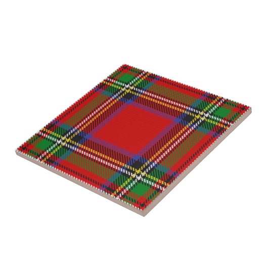 Clan Stewart Tartan Tegeltje (Zijkant)