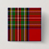 Clan Stewart Tartan Vierkante Button 5,1 Cm (Voorkant)