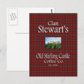 Clan Stewart's oude Stirling Castle Coffee Co. Briefkaart (Voorkant / Achterkant)