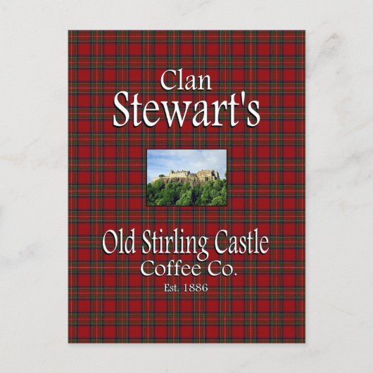 Clan Stewart's oude Stirling Castle Coffee Co. Briefkaart (Voorkant)
