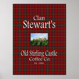Clan Stewart's oude Stirling Castle Coffee Co. Poster