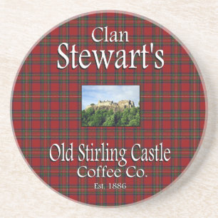 Clan Stewart's oude Stirling Castle Coffee Co. Zandsteen Onderzetter
