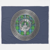Clan Stirling Crest & Tartan Knot Fleece Deken (Voorkant (Horizontaal))