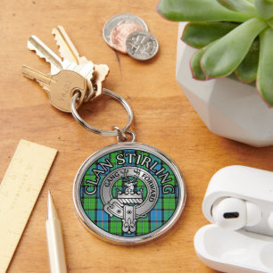 Clan Stirling Crest & Tartan Knot Sleutelhanger