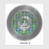 Clan Stirling Crest & Tartan Knot Sticker (Vel)