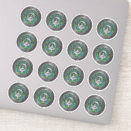 Clan Stirling Crest & Tartan Knot Sticker