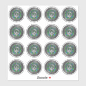 Clan Stirling Crest & Tartan Knot Sticker (Vel)