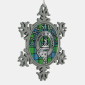 Clan Stirling Crest & Tartan Knot Tin Sneeuwvlok Ornament (Links)