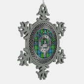 Clan Stirling Crest & Tartan Knot Tin Sneeuwvlok Ornament (Links)